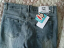 大嘴猴（paul frank）牛仔褲男士秋季修身褲子男美式高街微喇休閑褲男褲 復古藍色 2XL 曬單實(shí)拍圖