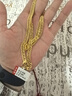 喜緣祥珠寶足金999精品男士豪華老板馬鞭黃金項鏈大氣顯寬素鏈生日禮物 鏈長(cháng)約52cm 金重37.90g 曬單實(shí)拍圖