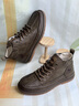 公羊馬丁靴男鞋春季新款潮流百搭高幫休閑皮鞋男軟底戶(hù)外運動(dòng)工裝鞋男 灰色 【標準皮鞋碼】 41 (255mm) 曬單實(shí)拍圖