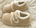 啄木鳥(niǎo)米色加絨加厚厚底棉鞋女款2025秋冬新款增高保暖勃肯鞋毛毛雪地靴 米色 37 曬單實(shí)拍圖