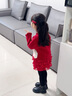 幼歌（YOUGE）冬季新品嬰幼兒親膚里布蓬蓬女童半身裙 紅色 80 cm 曬單實(shí)拍圖
