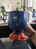M STAND潮玩陶瓷咖啡杯500ml大腳杯ins風(fēng)創(chuàng  )意原創(chuàng  )設計咖啡杯卡通周邊 藍紅色 曬單實(shí)拍圖