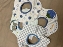 貝肽斯嬰兒口水巾寶寶圍嘴導濕速干四季薄款新生兒防水圍兜 藍果4條裝 曬單實(shí)拍圖