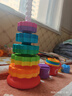 樂(lè )樂(lè )魚(yú)（leleyu）早教兒童玩具彩虹疊疊轉轉樂(lè )套疊圈1-3歲寶寶益智男女孩生日禮物 曬單實(shí)拍圖