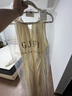 GJFDGood Job【坤儀】法式緞面收腰掛脖連衣裙閃鉆感禮服白色長(cháng)裙 米白色 L 曬單實(shí)拍圖