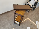 竹藝佳客廳可移動(dòng)茶幾小戶(hù)型家用沙發(fā)邊幾臺面可折疊推車(chē)多功能儲物架子 咖色-帶輪收納款 曬單實(shí)拍圖