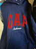 GAP女裝2025秋季新款撞色Logo寬松抓絨套頭連帽衫衛衣上衣792499 海軍藍 M (165/88A) 亞洲尺碼 曬單實(shí)拍圖