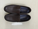 紅蜻蜓牛皮男鞋套腳皮鞋男商務(wù)休閑鞋男爸爸樂(lè )福單鞋 WTA214152 棕色 39 曬單實(shí)拍圖