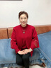俞兆林（YUZHAOLIN）媽媽裝新款洋氣外套中年婦女毛衣開衫中老年女裝春秋針織上衣套裝 綠色上衣 L 建議80-105斤 曬單實拍圖