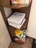 竹山下實(shí)木轉角置物架書(shū)架一體靠墻拐角中古三角收納儲物90度轉客廳角柜 胡桃色 | 4層 (32*32*132cm) 曬單實(shí)拍圖