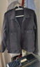 優(yōu)衣庫男裝女裝牛仔茄克/水洗產(chǎn)品外套夾克休閑481345 08 深灰色 XL 曬單實(shí)拍圖