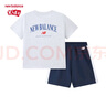 NEW BALANCE【涼感】童裝男女兒童夏透氣短袖短褲兩件套ND2SF3Z153淺灰色 140 曬單實(shí)拍圖