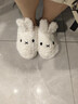 靠森（Kaooseen）可愛(ài)米菲兔包跟加絨棉拖鞋女秋冬季外穿防滑厚底居家保暖棉鞋假日 白色米菲兔-半包款 40 -41碼(適合39-的d 曬單實(shí)拍圖