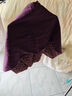 亂在江南夾棉保暖披肩女裝秋冬新品中式盤(pán)扣古典氣質(zhì)優(yōu)雅舒適柔軟圍巾 紫色 均碼（內襯花色有隨機性） 曬單實(shí)拍圖