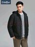 金利來(lái)（Goldlion）男裝春秋棉服外套保暖輕便杜邦棉可拆卸帽休閑百搭寬松版棉衣 99黑色 XL 曬單實(shí)拍圖