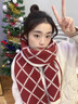 GIAVENTOLA圍巾女秋冬季2025新款圍脖女披肩加厚保暖輕奢生日禮物送女友老婆 紅配米【精致禮盒裝】 曬單實(shí)拍圖