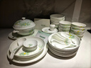 華光國瓷 骨瓷餐具套裝 抗菌釉中彩碗盤(pán)套裝 喬遷之喜高端禮品 白玉蘭 白玉蘭【抗菌瓷禮盒裝】 46頭 曬單實(shí)拍圖