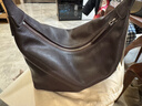 裘真【明星推薦】經(jīng)典hobo包植鞣牛皮腋下通勤休閑餃子女包 咖啡色-小號 小包/大包 曬單實(shí)拍圖