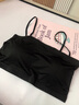 皓梵潔吊帶背心女黑色防走光抹胸細帶美背打底內搭帶胸墊一體文胸一片式 黑色吊帶裹胸1條【適合75-125斤 曬單實(shí)拍圖