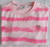 左西女童T恤長(cháng)袖純棉兒童條紋春秋裝2026新款女孩打底上衣 粉色條 140 曬單實(shí)拍圖