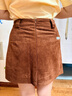 :CHOCOOLATE  it女裝秋冬裙子美拉德a字包臀短裙麂皮絨復古高腰顯瘦半身裙女 咖色 L 曬單實(shí)拍圖