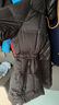 艾萊依羽絨服女時(shí)尚通勤拼接收腰保暖連帽冬外套 炭黑L 曬單實(shí)拍圖
