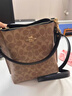 蔻馳（COACH）Mollie系列女包女士經(jīng)典老花水桶包斜挎單肩手提包送女生禮物 卡其色配黑色CBQ33IMQRX 曬單實(shí)拍圖