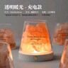 ciaodo喜馬拉雅鹽燈充電天然擴香石水晶氛圍助眠夜燈少女床頭香薰燈禮物 透明雪山杯-暖光可調-充電款 曬單實(shí)拍圖