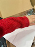 珂萊蒂爾2025年冬新款閃蔥綿羊毛針織開(kāi)衫女保暖紅色系香風(fēng)外套 艷紅色 S 曬單實(shí)拍圖