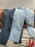 優(yōu)衣庫【驚喜價(jià)】女裝男裝寬松廓形牛仔褲/彎刀鐮刀褲子479000 67 海藍色 25 /160/64A 曬單實(shí)拍圖
