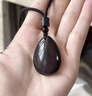 京鑒黑曜石水滴吊墜旗艦款彩虹眼黑曜石吊墜項鏈男女士飾品送禮物 【彩虹眼黑曜石】項煉款-黑繩 曬單實(shí)拍圖