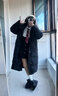 何佳功羽絨棉服女韓系連帽冬季2025年新款中長(cháng)款加厚保暖棉襖外套過(guò)膝 黑色 均碼 【建議90-120斤】 曬單實(shí)拍圖