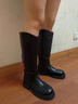 G.DUCKKIDS小黃鴨女童靴子高筒靴黑色兒童長(cháng)靴2025秋冬季新款加絨馬丁靴中大 黑色二棉 29 內長(cháng)18.4cm 曬單實(shí)拍圖