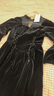 VEROMODA連衣裙季優(yōu)雅氣質(zhì)絲絨拼接七分袖短裙女3161017 S59黑色 165/84A/M 曬單實(shí)拍圖