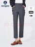 納維凱爾意大利小帆船女士通勤休閑褲修身西褲長(cháng)褲2332073501 灰 XL  曬單實(shí)拍圖
