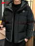 回力（Warrior）棉服男冬季加厚保暖連帽外套男潮流寬松棉衣休閑防寒男裝黑色3XL 曬單實(shí)拍圖