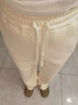 Teenie Weenie小熊女裝衛褲2025冬季新款簡(jiǎn)約時(shí)尚抽繩松緊腰直筒褲 象牙白 M 曬單實(shí)拍圖