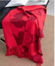 恒源祥圍巾女秋冬季高檔禮品圍巾披肩兩用時(shí)尚雙面保暖流蘇長(cháng)款圍脖潮 (向日葵)酒紅 曬單實(shí)拍圖