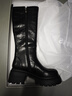星期六加絨長(cháng)筒靴女2025新款冬季厚底增高復古高筒牛仔靴英倫騎士靴長(cháng)靴 曬單實(shí)拍圖