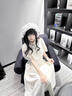 閃動(dòng)少女（SHANDONGSHAONV）白色哥特風(fēng)長(cháng)裙Lolita宮廷風(fēng)短袖收腰斗篷洛麗塔連衣裙 女2025年 S 曬單實(shí)拍圖