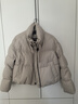 三彩2025冬季新款PU皮立領(lǐng)羽絨服90白鴨絨面包服短款寬松M 象牙白 S 155/80A 曬單實(shí)拍圖
