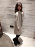 G.duck高端定制兒童雙面羊絨大衣新款洋氣羊毛呢韓版女童呢子中長(cháng)款外套 米白色 130 曬單實(shí)拍圖