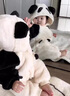 G.DUCKKIDS小黃鴨嬰兒連體衣冬季新生兒衣服萌寶寶外出保暖哈衣卡通兒童爬服 熊貓連體爬爬服 100cm 100 曬單實(shí)拍圖