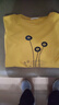 短袖t恤女純棉時(shí)尚媽媽裝上衣夏季新款寬松下擺不規則小眾體恤衫 姜黃色百合 3XL 【建議135-150斤】 曬單實(shí)拍圖