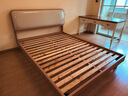 全友家居 原木風(fēng)床頭軟包靠背雙人床臥室家用實(shí)木高腳收納床1.5米x2米 曬單實(shí)拍圖