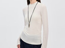 初棉【面膜T】初棉蘭精天絲羊毛長(cháng)袖T恤女25秋軟糯親膚半高領(lǐng)打底衫 珍珠白--半高領(lǐng) M 曬單實(shí)拍圖