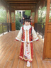 安妮優(yōu)兒（Anneyol）漢服女童冬季2025新款秋冬兒童國風(fēng)冬裝唐裝女孩加厚古風(fēng)超仙套裝 紅色夾棉 120 曬單實(shí)拍圖