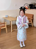 安妮優(yōu)兒格格服女童古裝清朝秋冬加厚兒童冬季漢服中國風(fēng)唐裝滿(mǎn)族拜年服裝 紫色加絨加厚 100 曬單實(shí)拍圖