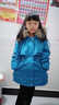錦天豪客女童裝中長(cháng)款保暖毛內膽加厚棉大衣兒童加絨女寶寶派克服冬季外套 孔雀藍 【加絨加棉加厚】 130 建議115-125厘米 曬單實(shí)拍圖