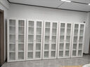 盛耐鋼制書(shū)柜玻璃門(mén)防塵書(shū)架收納柜子鐵藝置物柜客廳儲物柜家用展示柜 曬單實(shí)拍圖